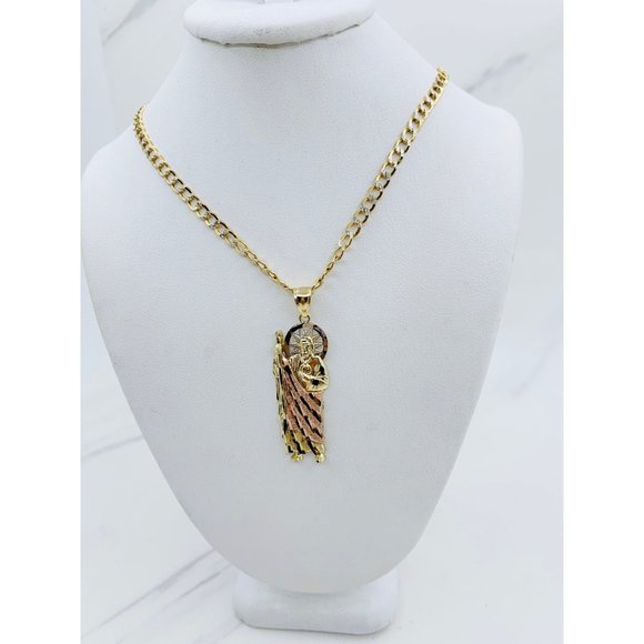 10k gold necklace and pendant Saint Jude❤️ Cadena y San judas - St jude